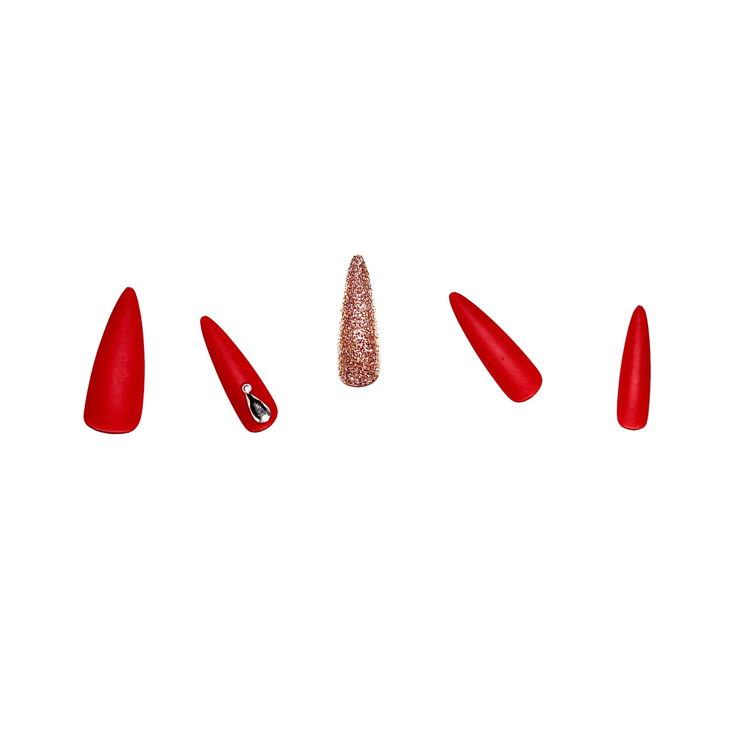 Red Glam Press-on nails